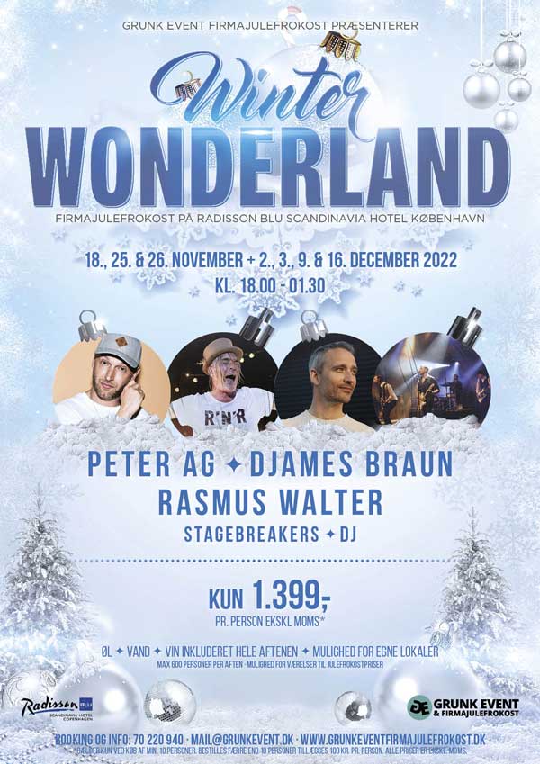 Winter Wonderland på Radisson Blu Scandinavia 2022 | Grunk Event Firmajulefrokost